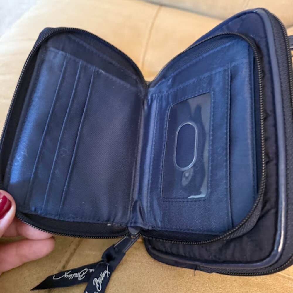 Vera Bradley Wallet Crossbody in Navy Blue GUC - Picture 3 of 10